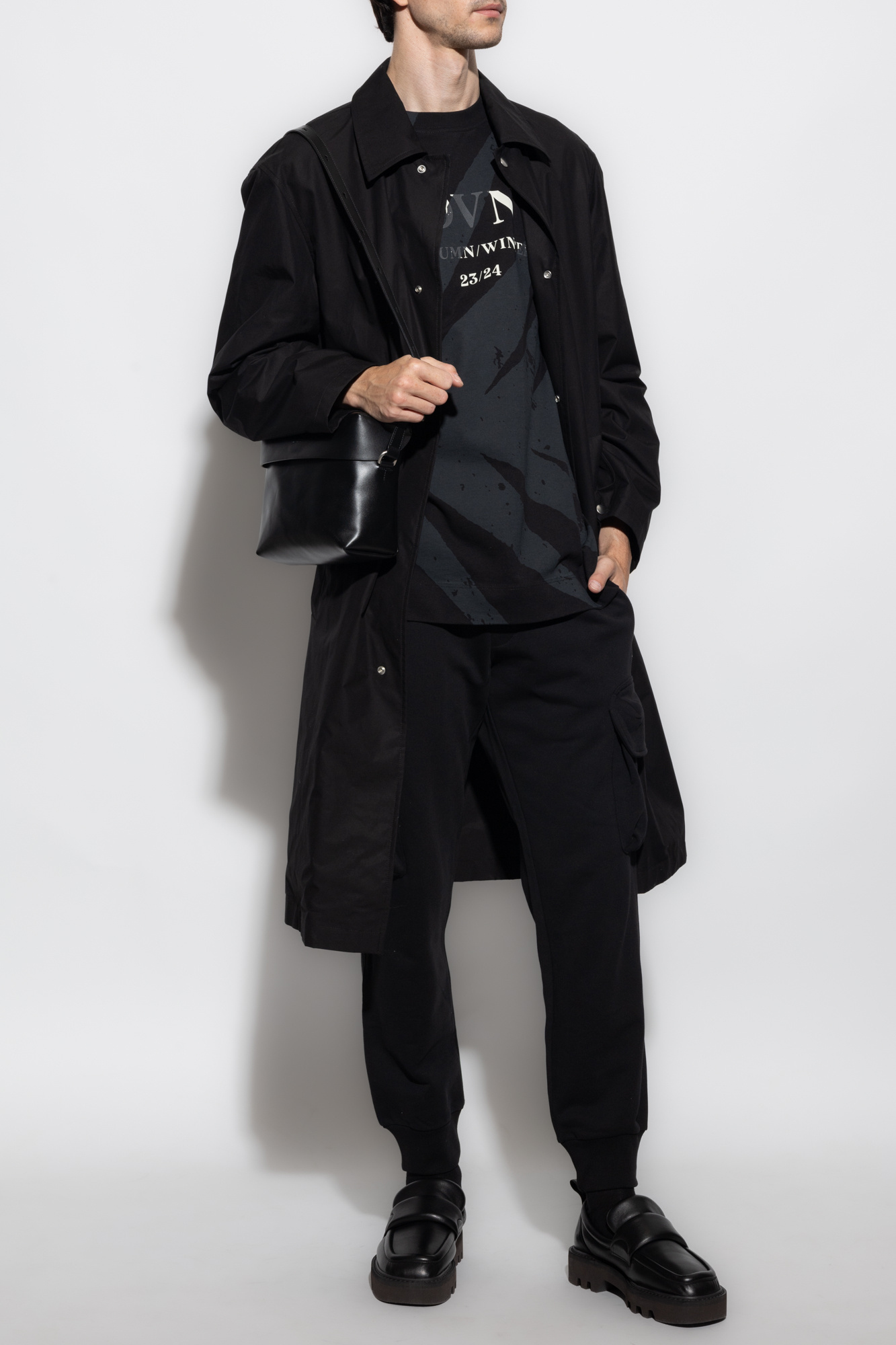 Dries Van Noten Logo Graphic Print Crew Neck T-shirt In Black