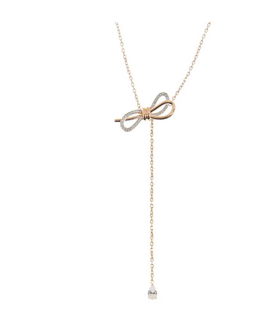 Swarovski Bow Tie Pendant Necklace In Yellow