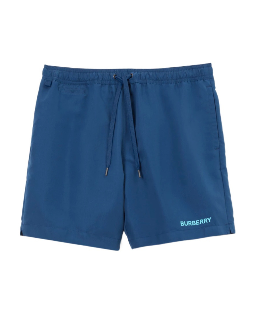 Burberry Logo-print Drawstring Swim Shorts In Blue