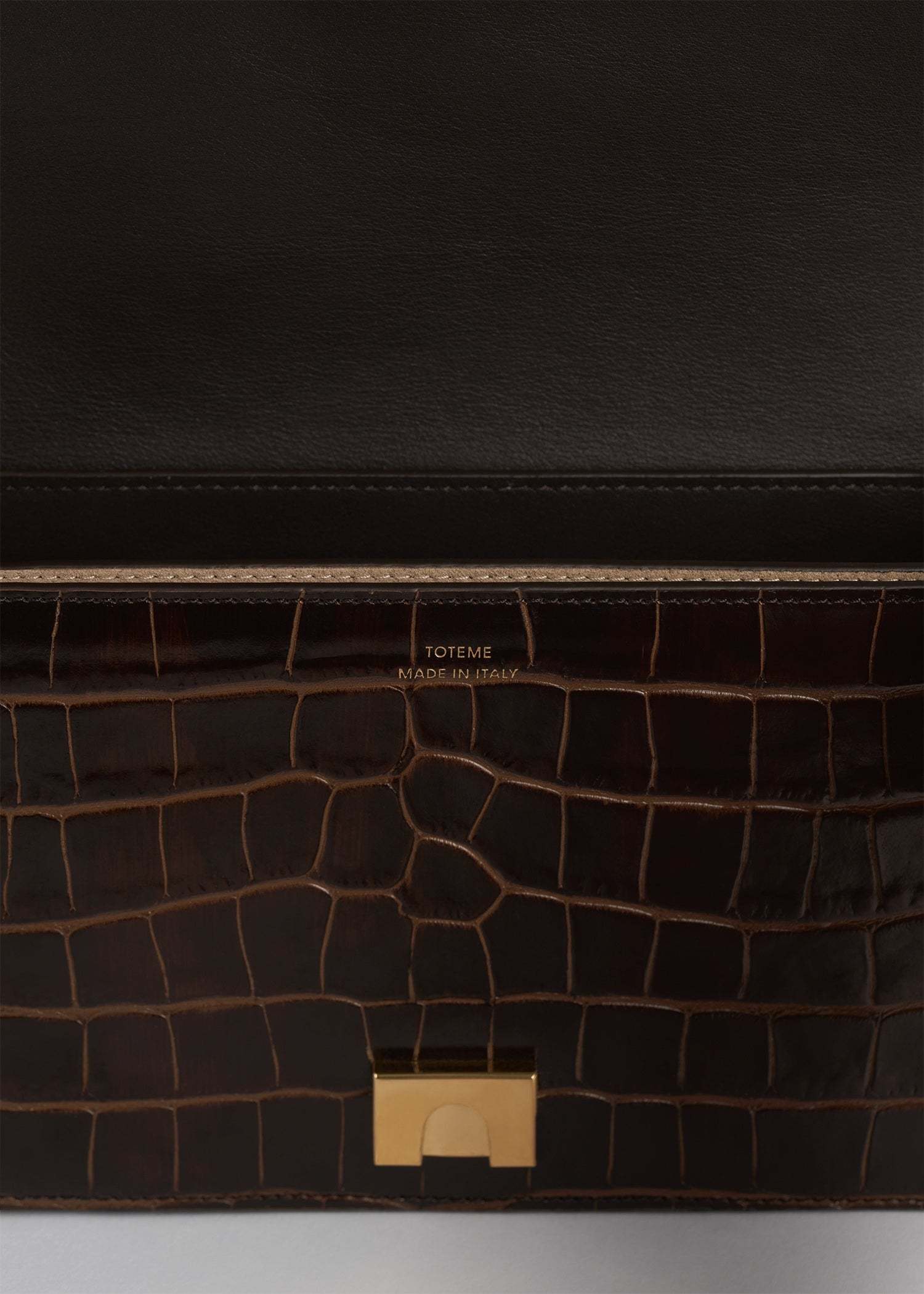 Totême Mini T-flap Embossed Handbag In Black