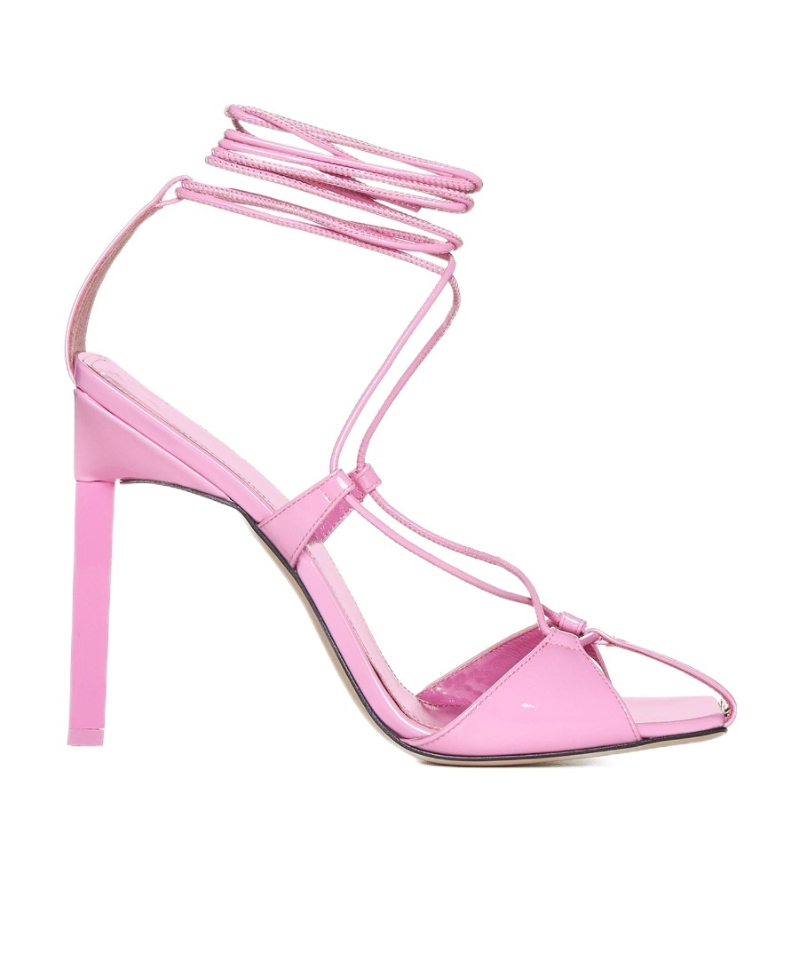 Attico Adele 105 Calf Leather Sandals In Pink