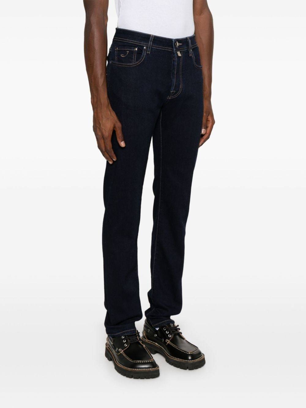 Jacob Cohen Logo-patch Jeans In Black