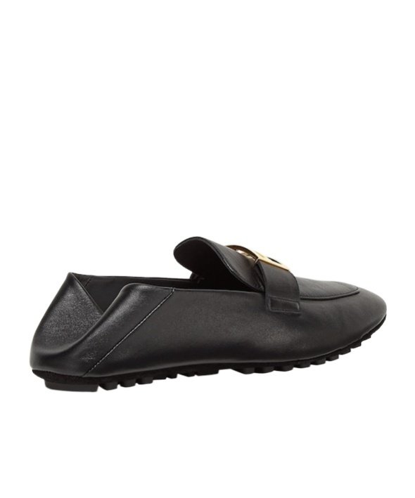 Fendi Baguette Folded Heel Leather Loafer In Black