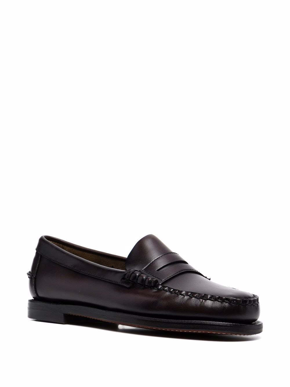 Sebago Round Toe Loafer With Penny Strap In Black