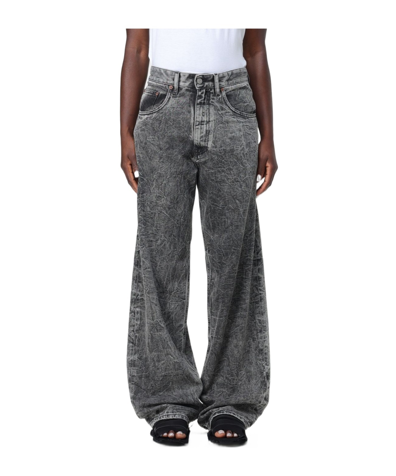 Mm6 Maison Margiela Jeans  Woman Color Grey In Black