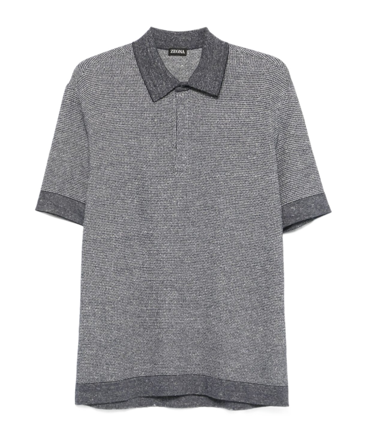 Shop Zegna Patterned-jacquard Polo Shirt In Grey