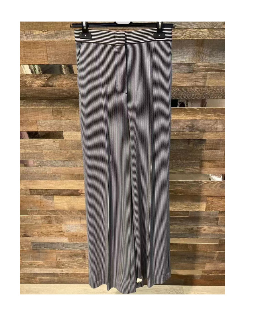 Max Mara Stripe-pattern Trousers In Gray