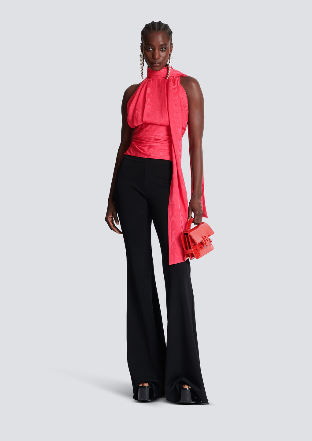 Balmain Draped Sleeveless Blouse In Pink