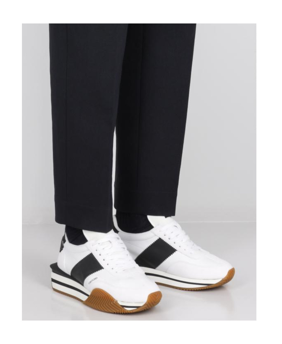 Tom Ford Logo-patch Lace-up Sneakers In White