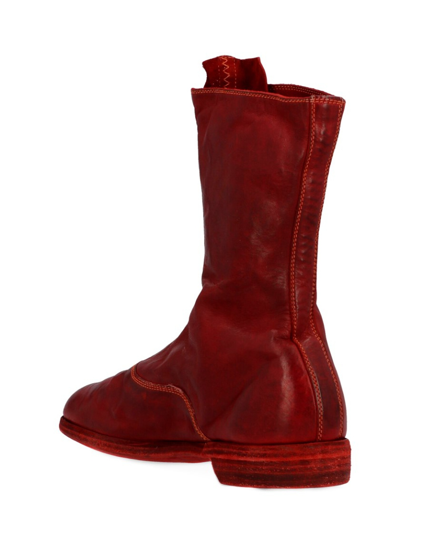 Guidi 310 Series Front Zipper And Ankle Boots In Red