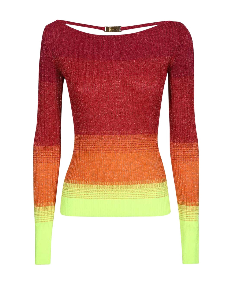Gcds Colour-block Ribbed-knit Jumper In Red