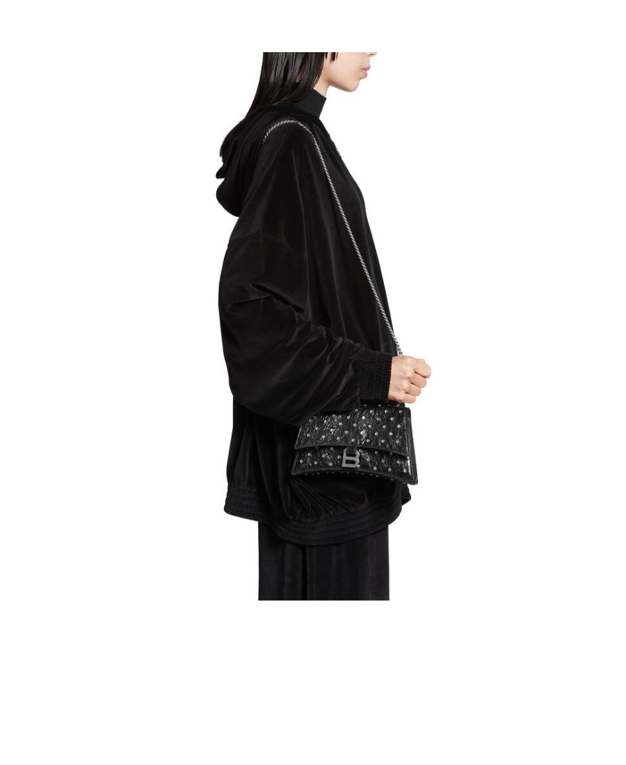 Balenciaga Small Crush Shoulder Bag In Black