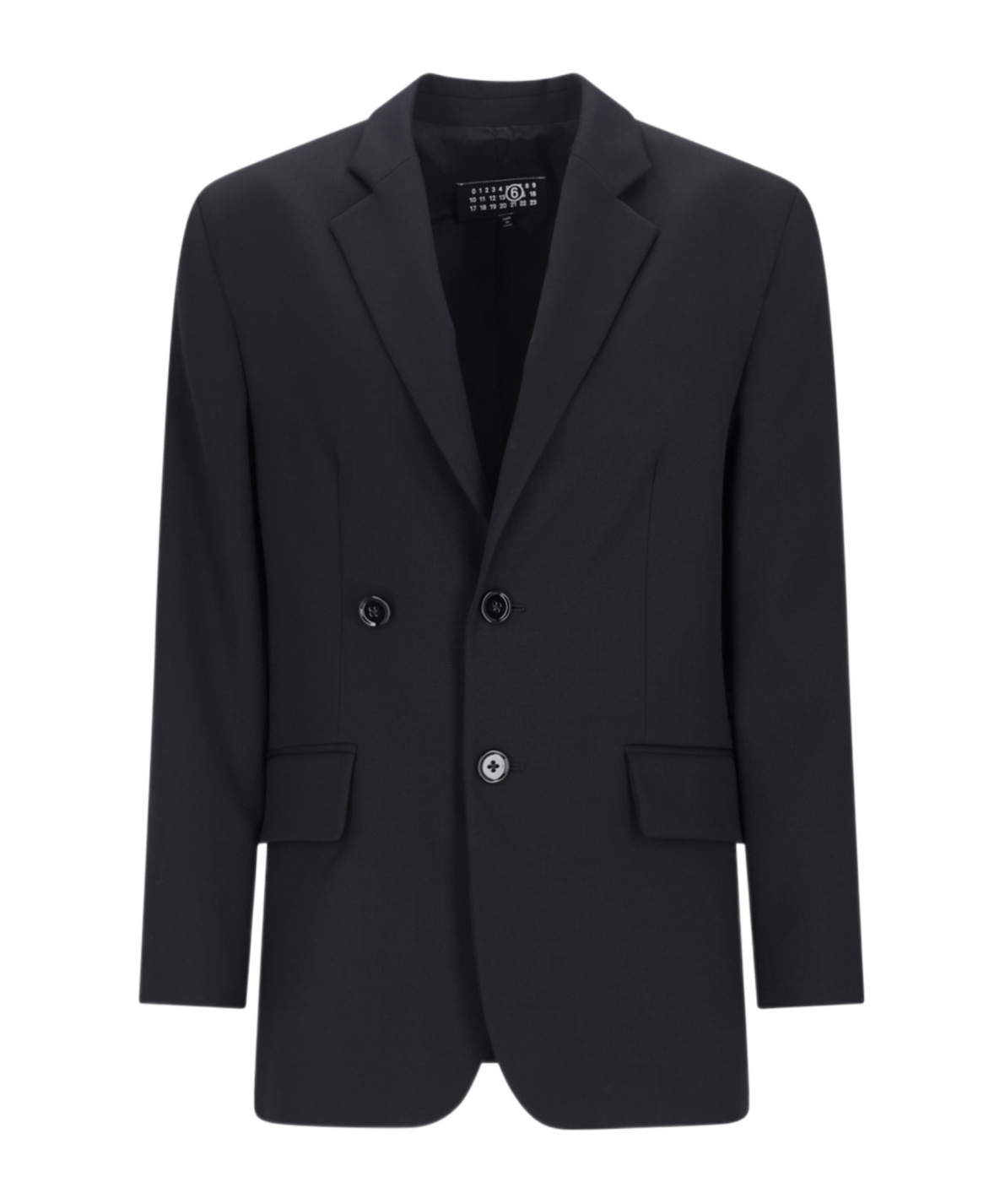 Mm6 Maison Margiela Mm6 By Maison Margiela Tailored Black Wool Blazer With Notched Lapel In Black