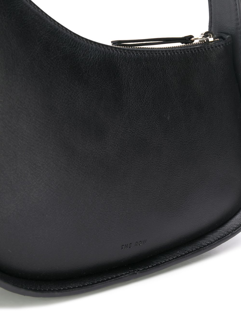 The Row Half Moon Black Leather Bag In Black Pld