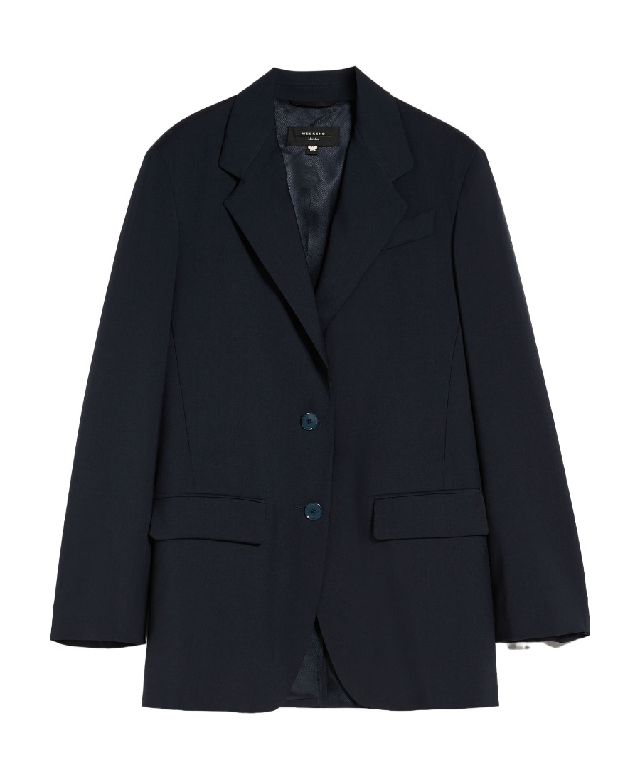 Weekend Max Mara Single-breasted Wool Suit Jacket In Black