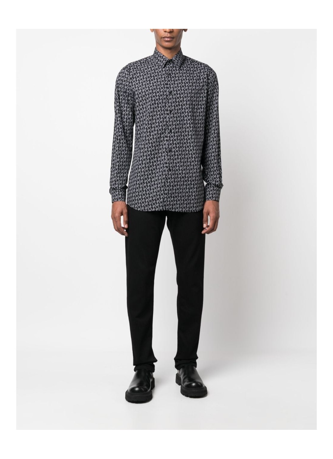 Karl Lagerfeld Long-sleeved Shirt In Black