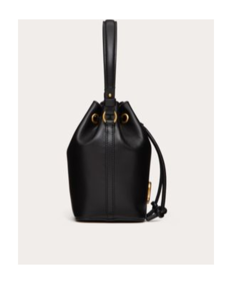 Valentino Garavani Mini Vlogo Signature Bucket Bag In Nappa Leather Woman Black Uni In Black