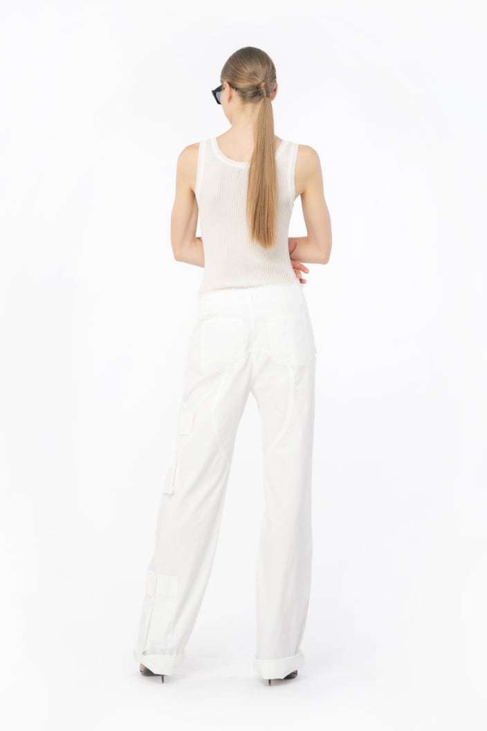 Pinko Straight-leg Cargo Trousers In White