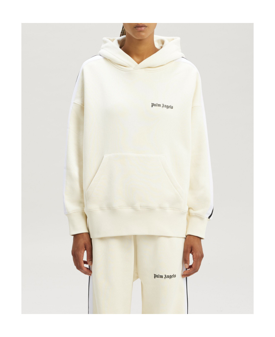 Palm Angels Side-stripe Hoodie In White