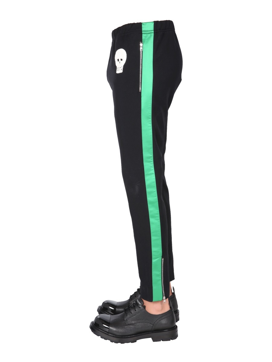 Alexander Mcqueen Skull-patch Slim-fit Track Pants In Black
