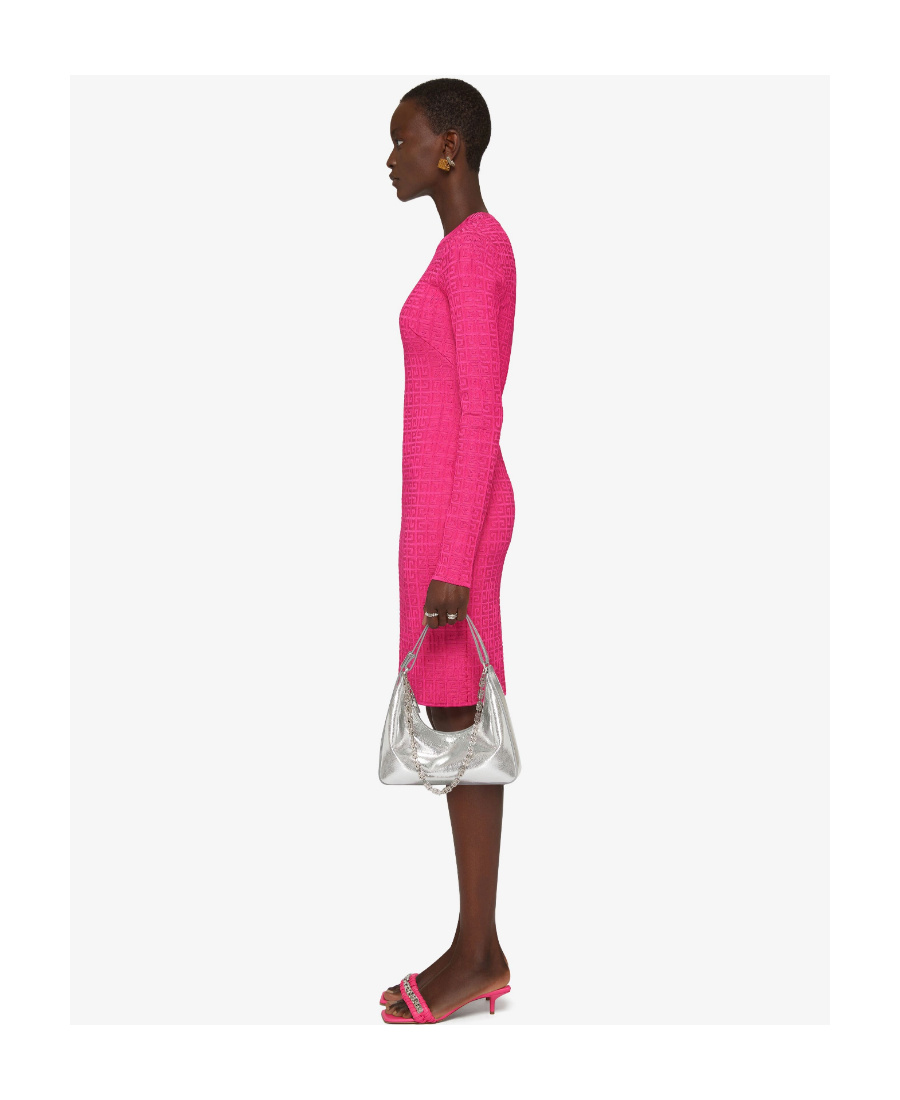 Givenchy Monogram-pattern Knitted Dress In Pink