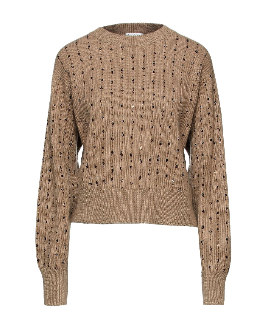 Brunello Cucinelli Long-sleeved Round Neck Sweater In Brown