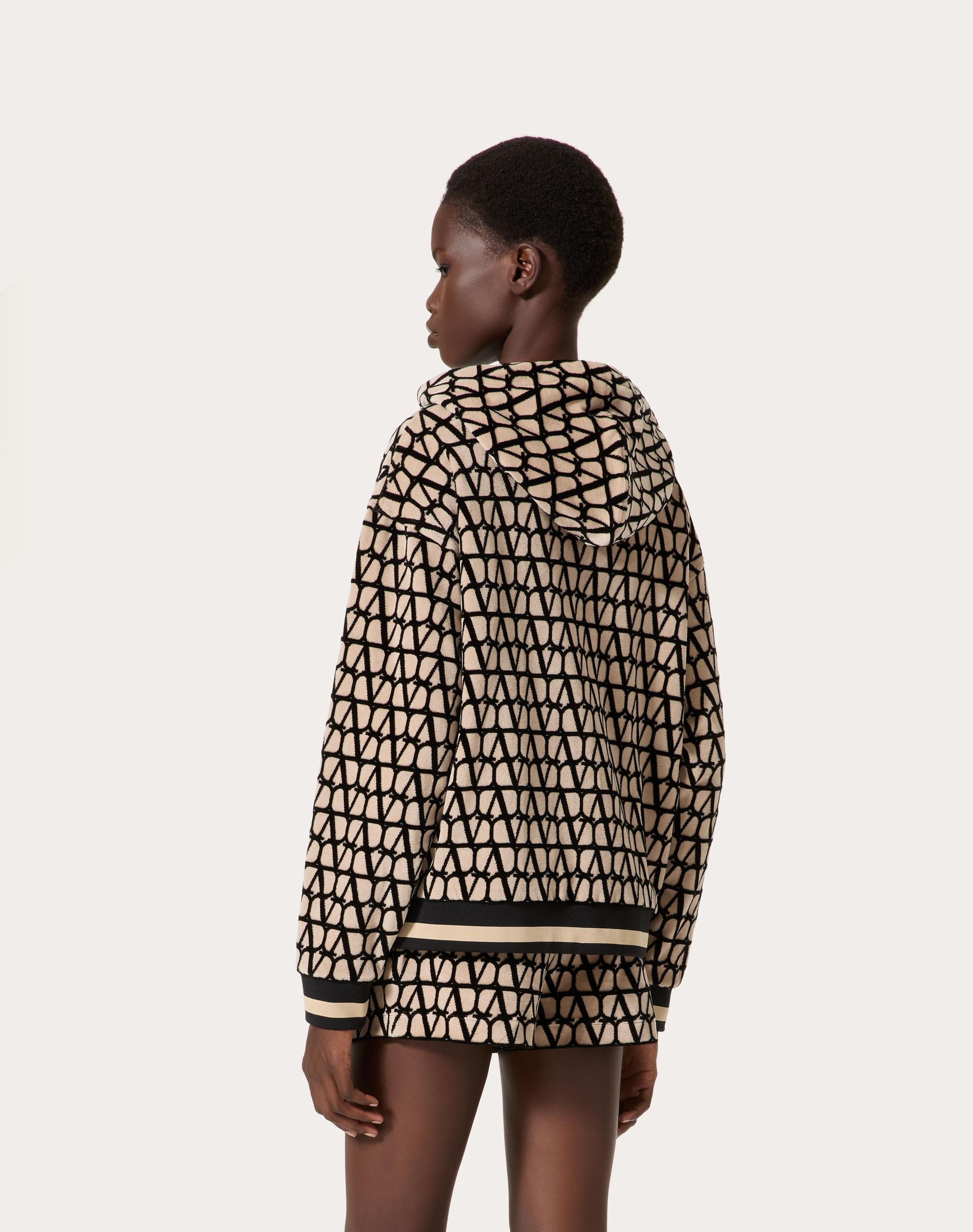 Valentino Toile Iconographe Zip-up Hoodie In Nude