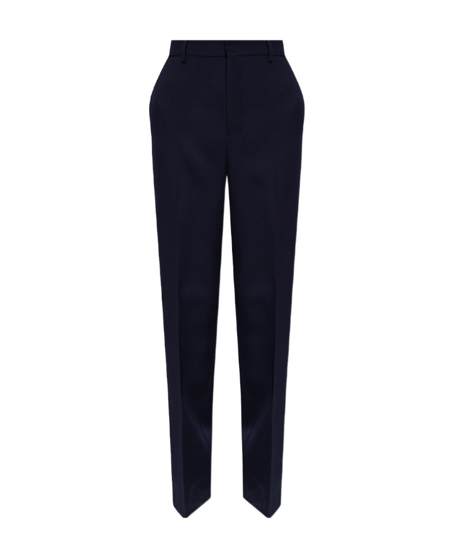 Ami Alexandre Mattiussi High Waist Wool Trousers In Black