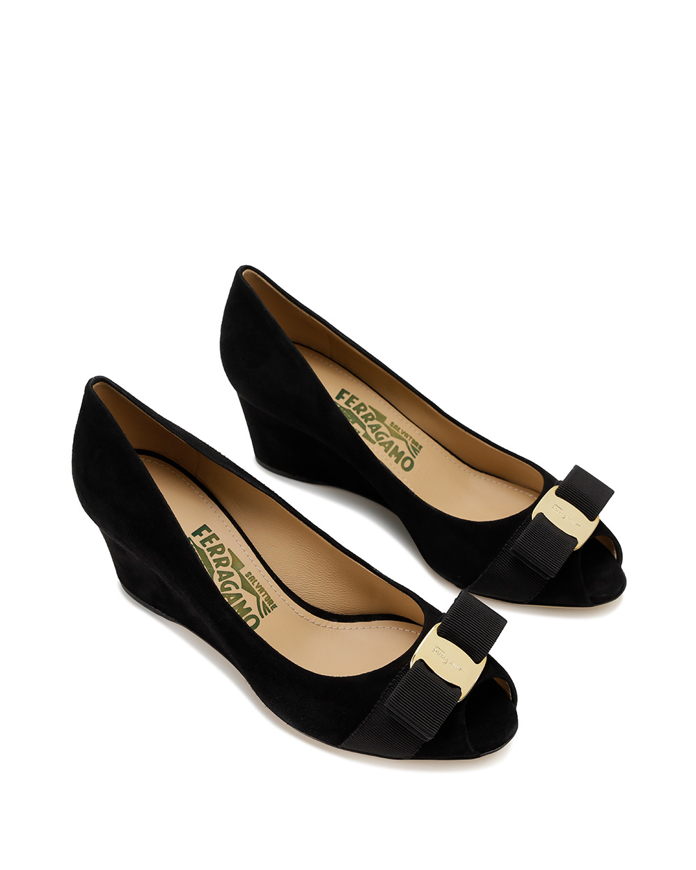 Ferragamo Bow High Heels In Black