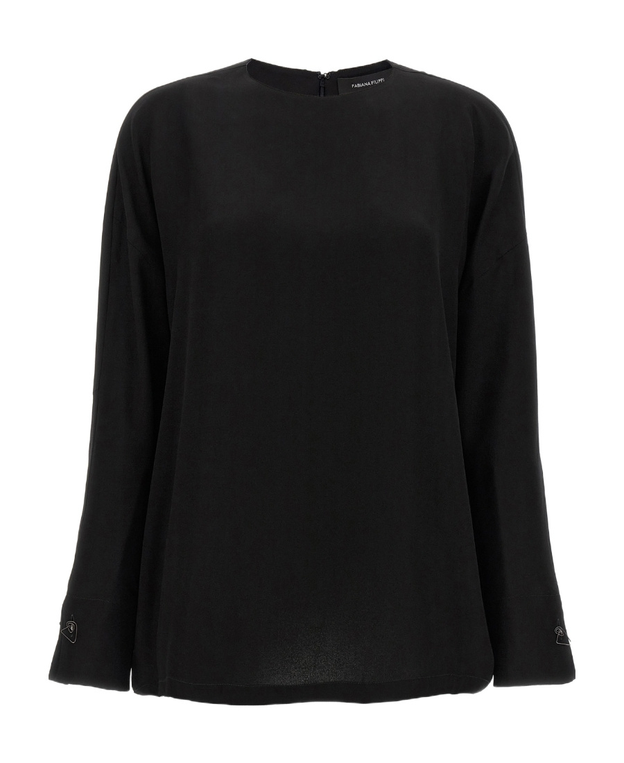 FABIANA FILIPPI FABIANA FILIPPI CUFFLINKS DETAILED CREWNECK BLOUSE