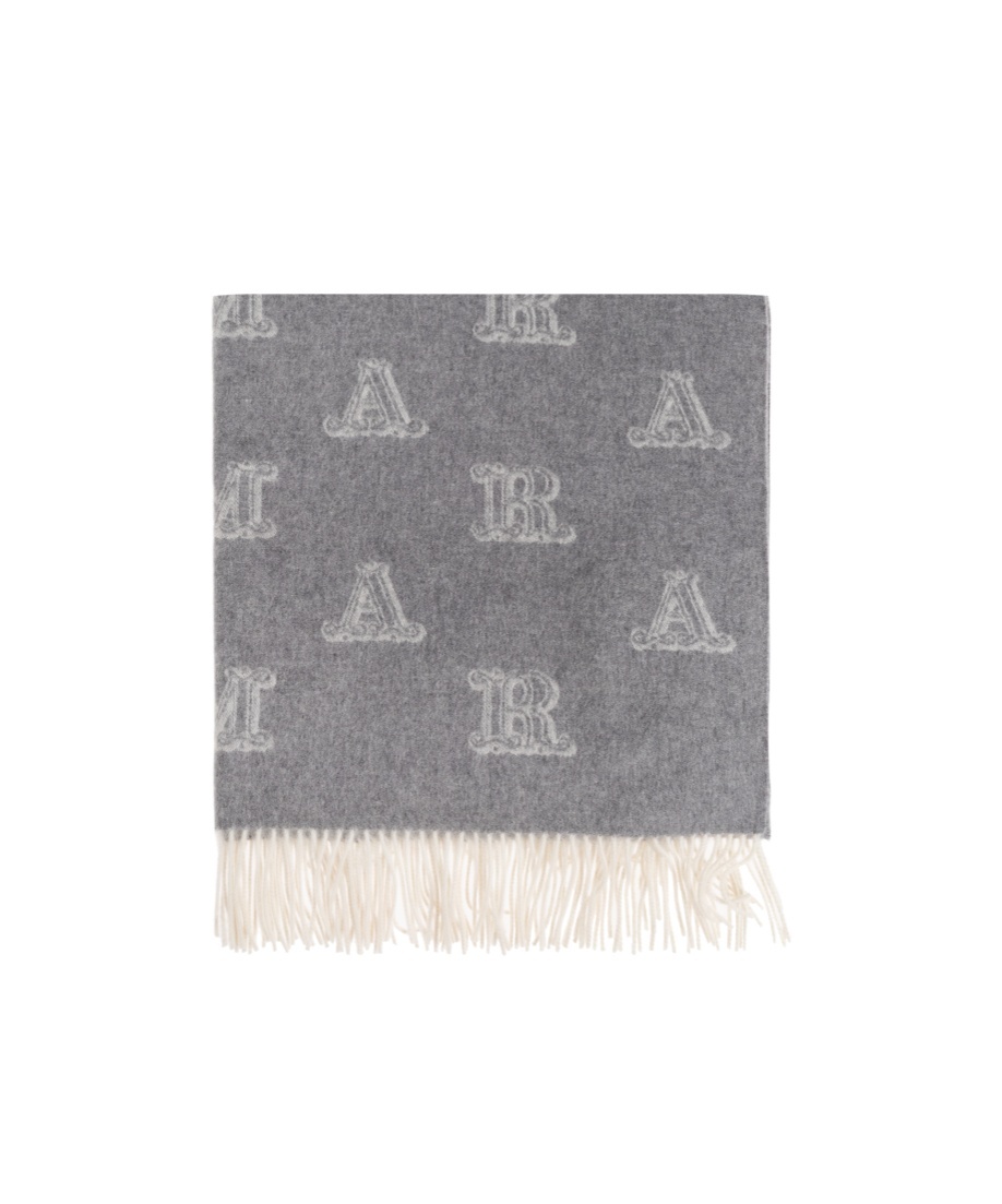 Max Mara Logo Scarf In Gray