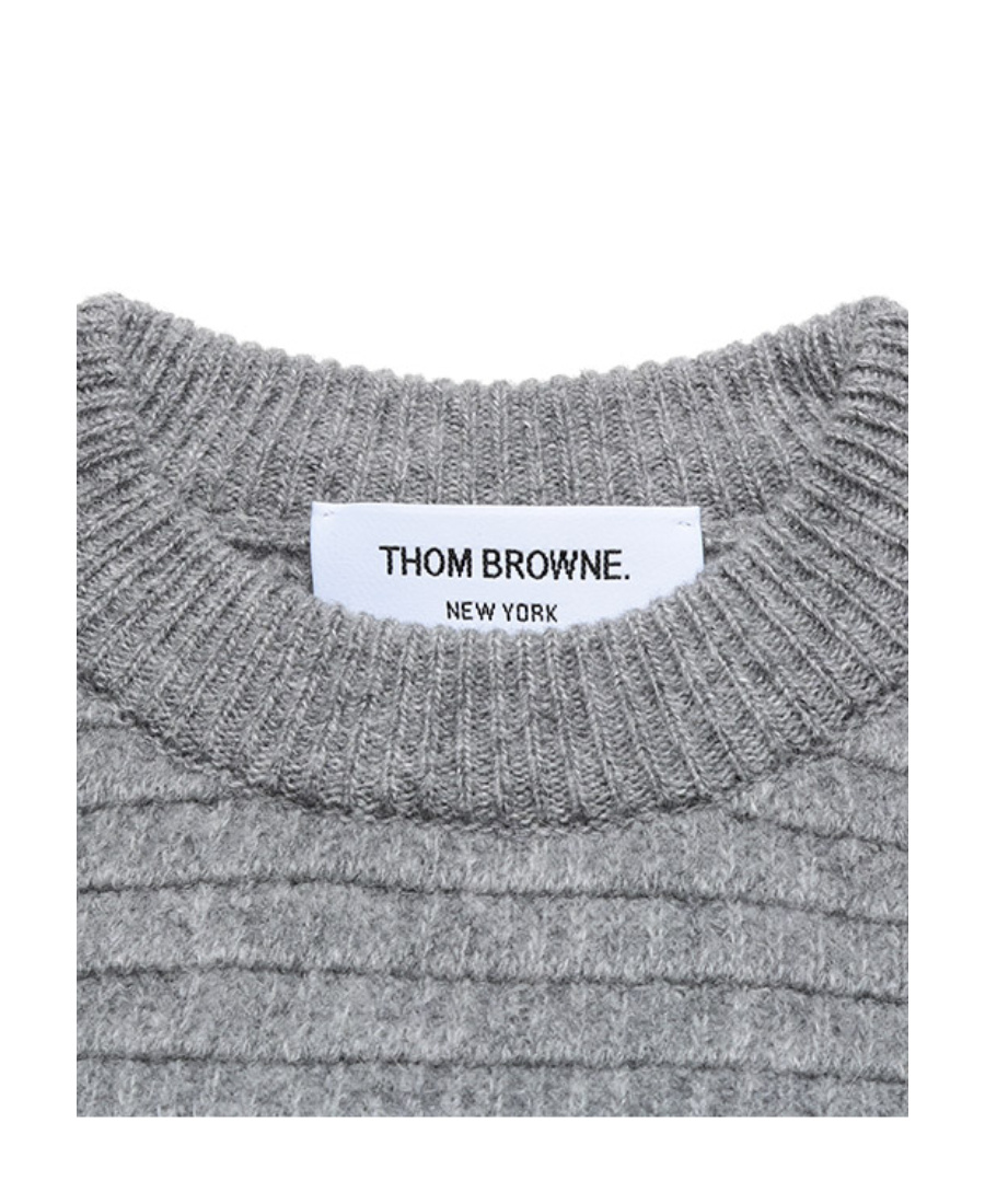 Thom Browne Long-sleeved Sweater In Light Gray