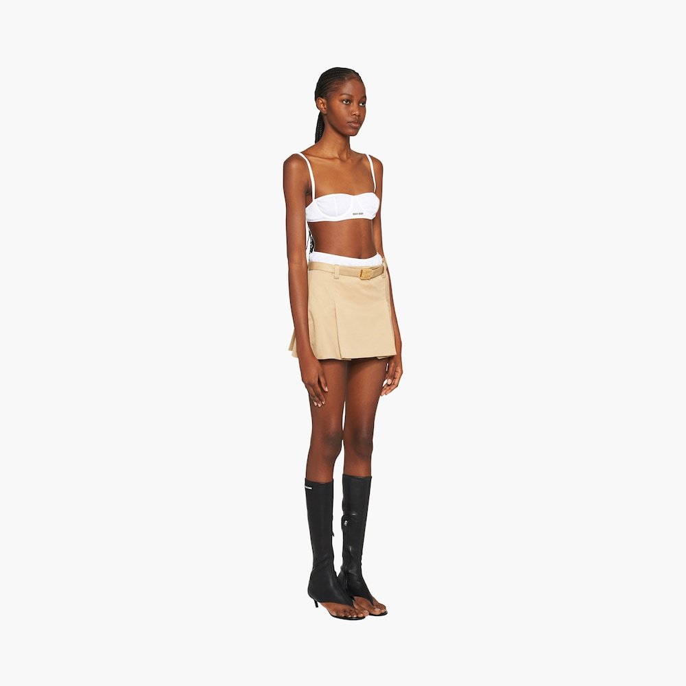 Miu Miu Chino Miniskirt In Gray