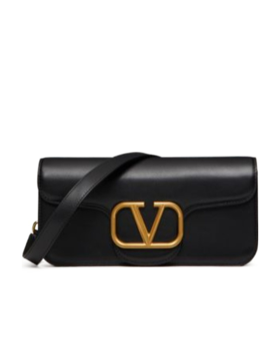 Valentino Small Vlogo Crossbody Bag In Black