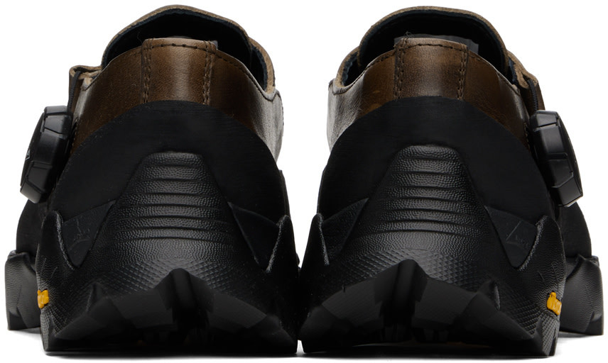 Roa Brown & Black Pala Loafers In Black