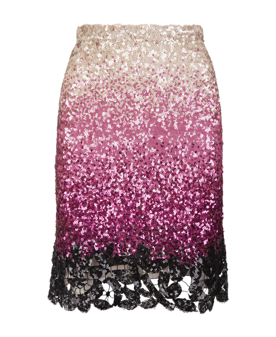 Ermanno Scervino Sequinned Gradient-effect Mini Dress In Pink
