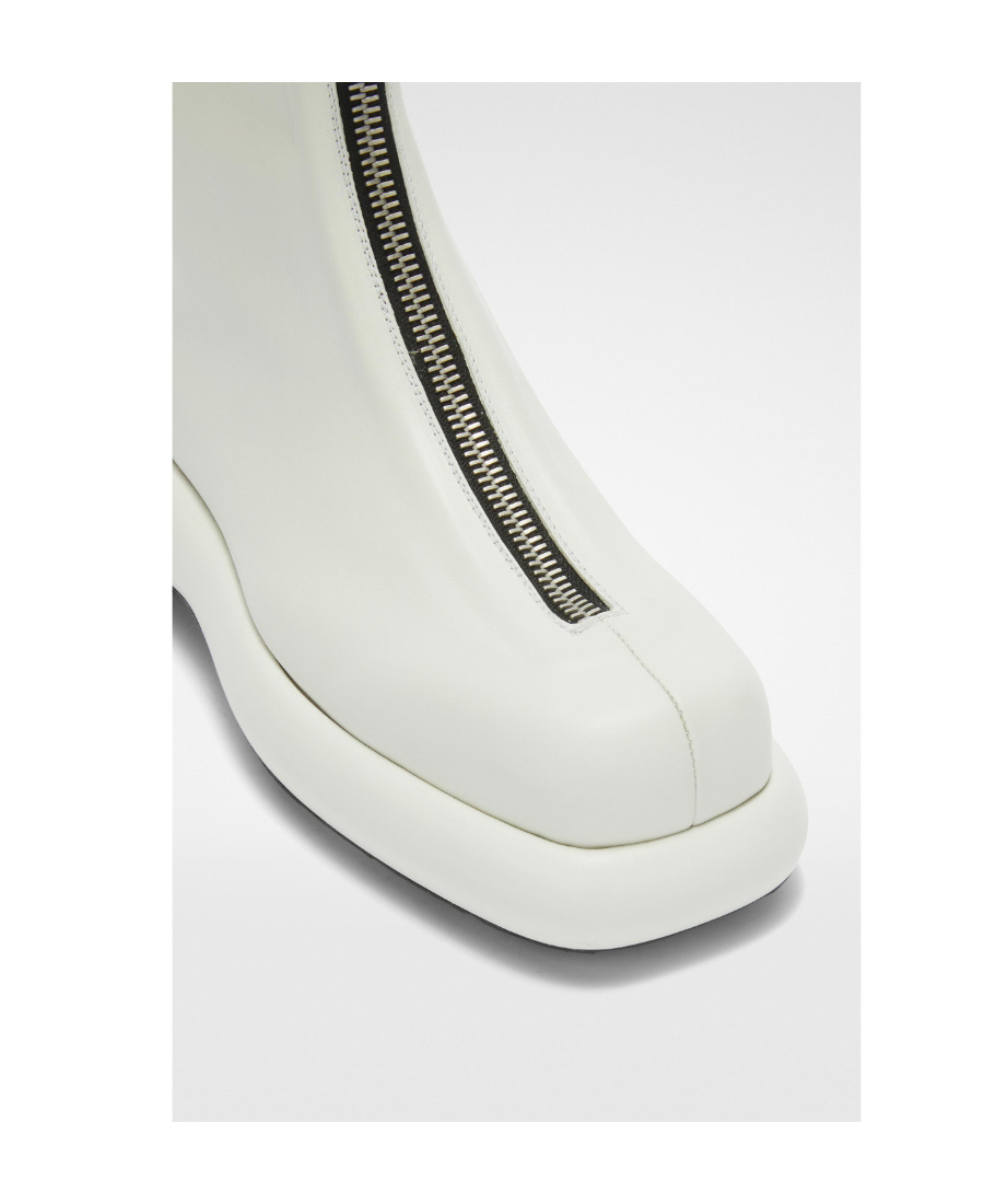 Jil Sander Zip-up Leather Boots In White