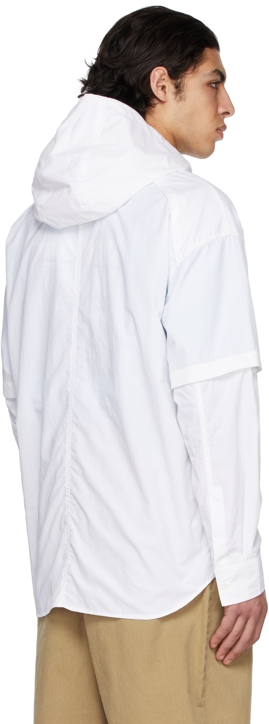 Juunj Logo Hooded Casual Jacket In White