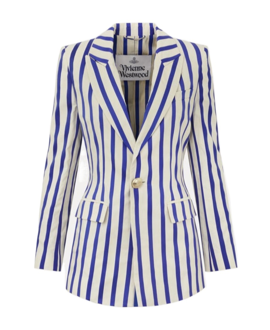 Vivienne Westwood Lelio Striped Single-breasted Blazer In White