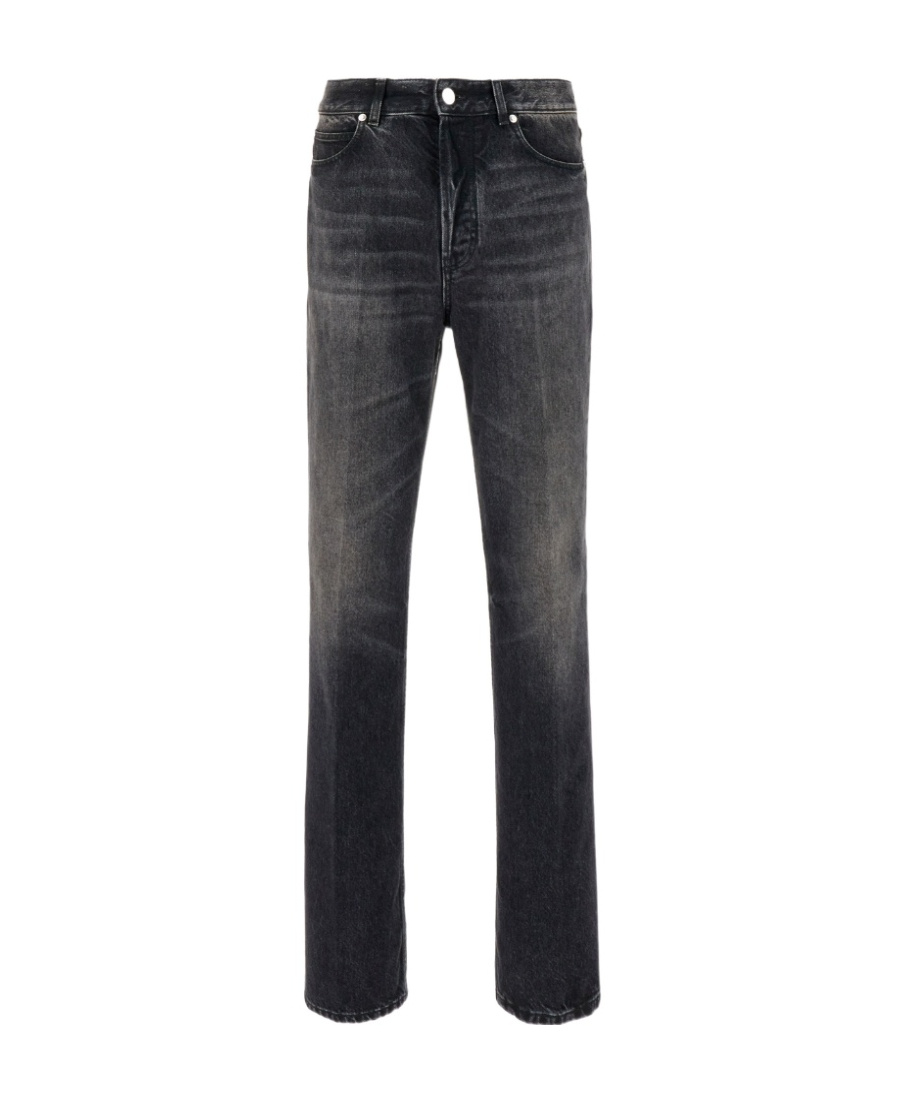 Ferragamo Faded Stonewashed Denim Jeans With Belt Loops In Black