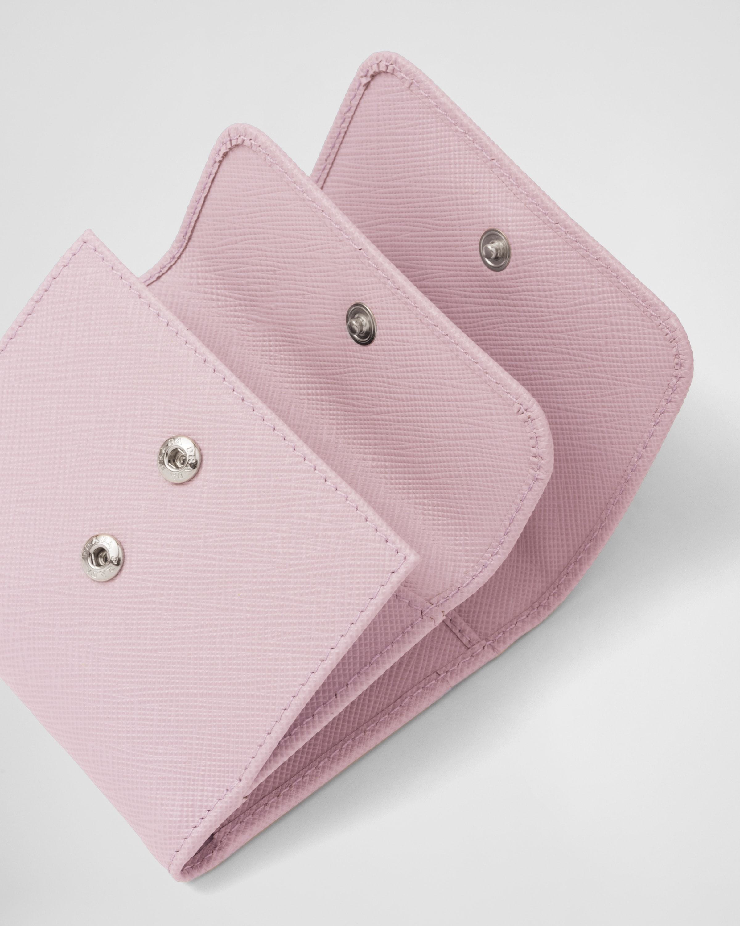 Prada Triangle-logo Saffiano Leather Wallet In Pink