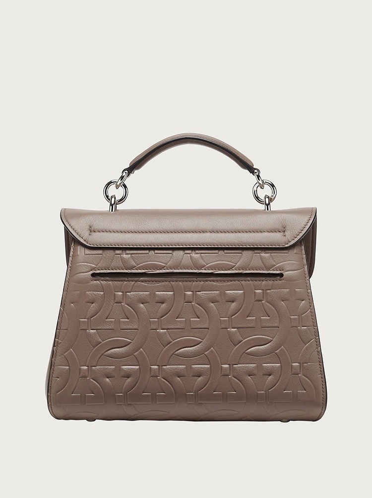 Shop Ferragamo G Vela Shoulder Bag In White