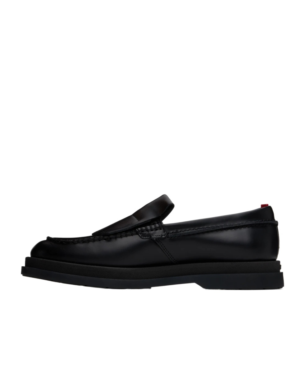 Hugo Boss Mens Hugo Tassel-embellished Flat Leather Moccasins In Black