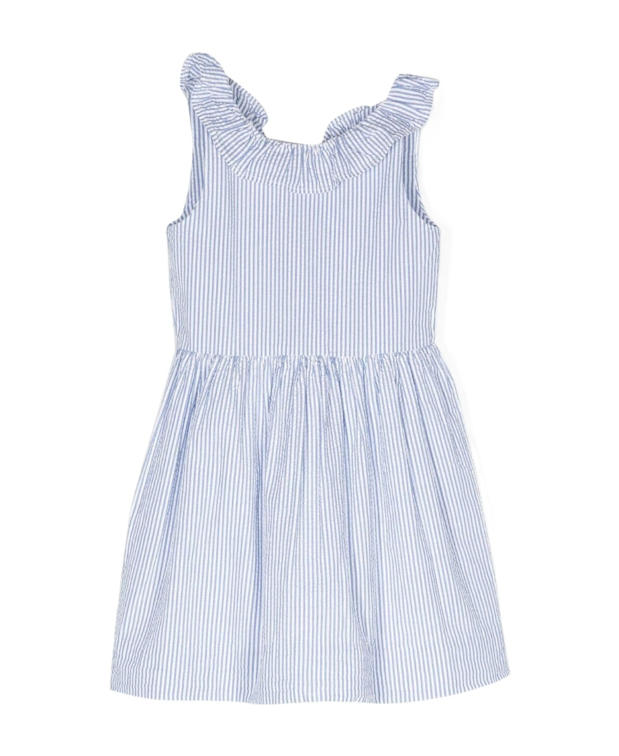 Ralph Lauren Kids' Stripe-pattern Dress In Gray