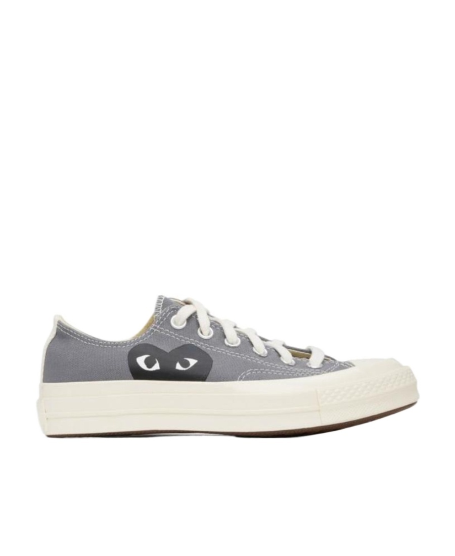Comme Des Garçons Play Logo Pattern Printed Leisure Sports Shoes In White