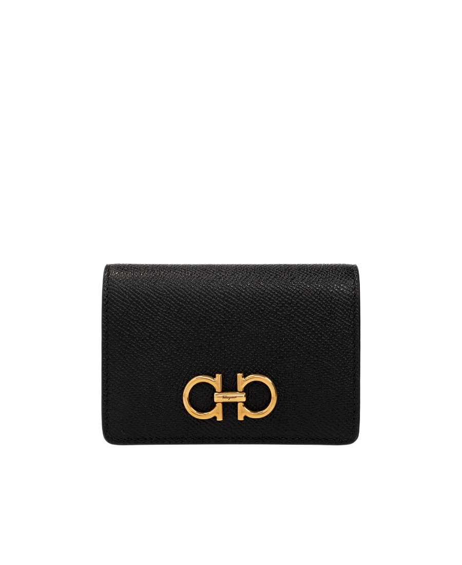 Ferragamo Logo-plaque Wallet In Black