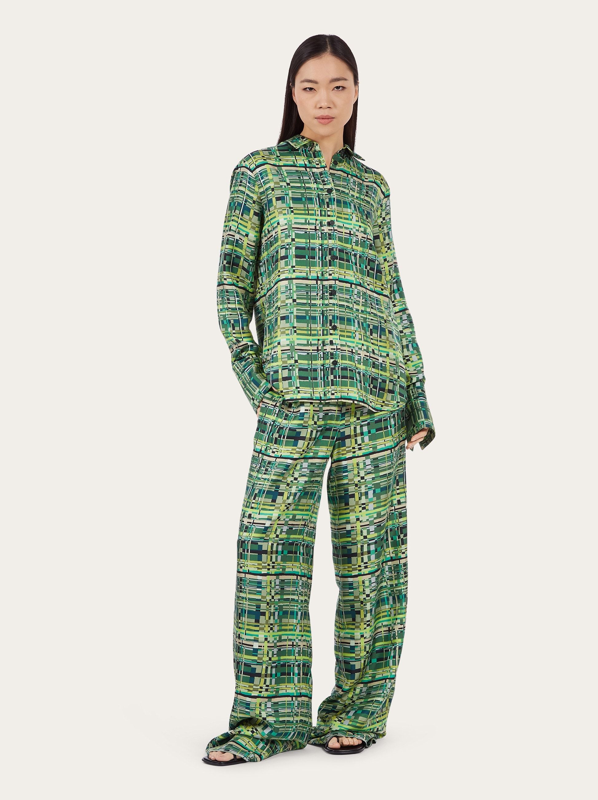 Ferragamo Long-sleeved Shirt In Green