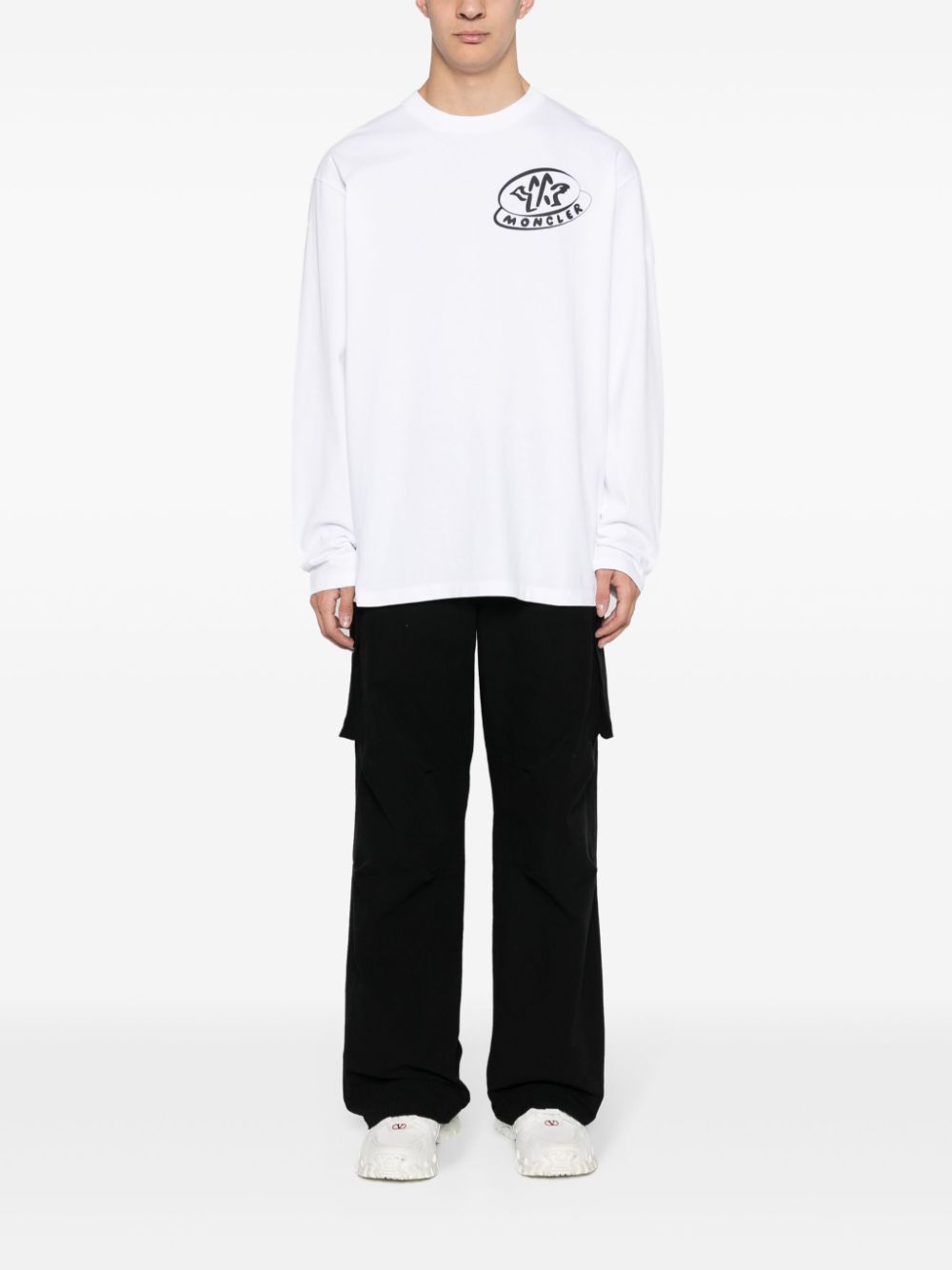 Moncler Logo-stamp Cotton T-shirt In White
