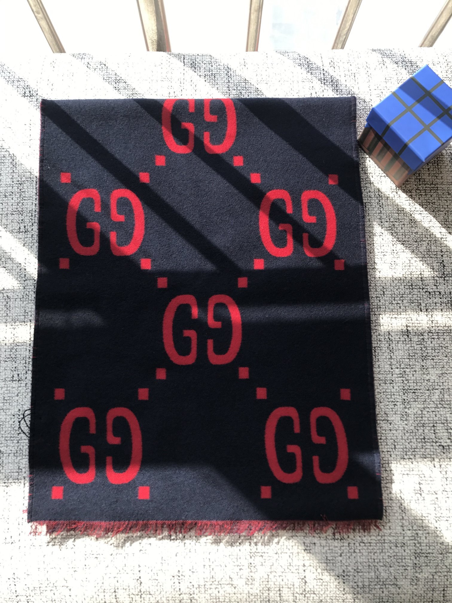 Gucci Freedom Gg-jacquard Wool-blend Scarf In Red