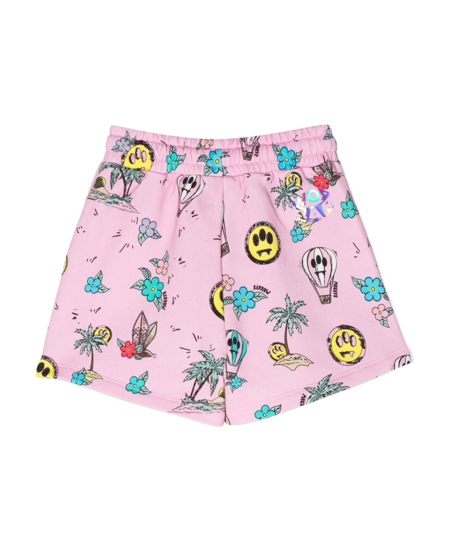 Barrow Graphic-print Track Shorts In Pink